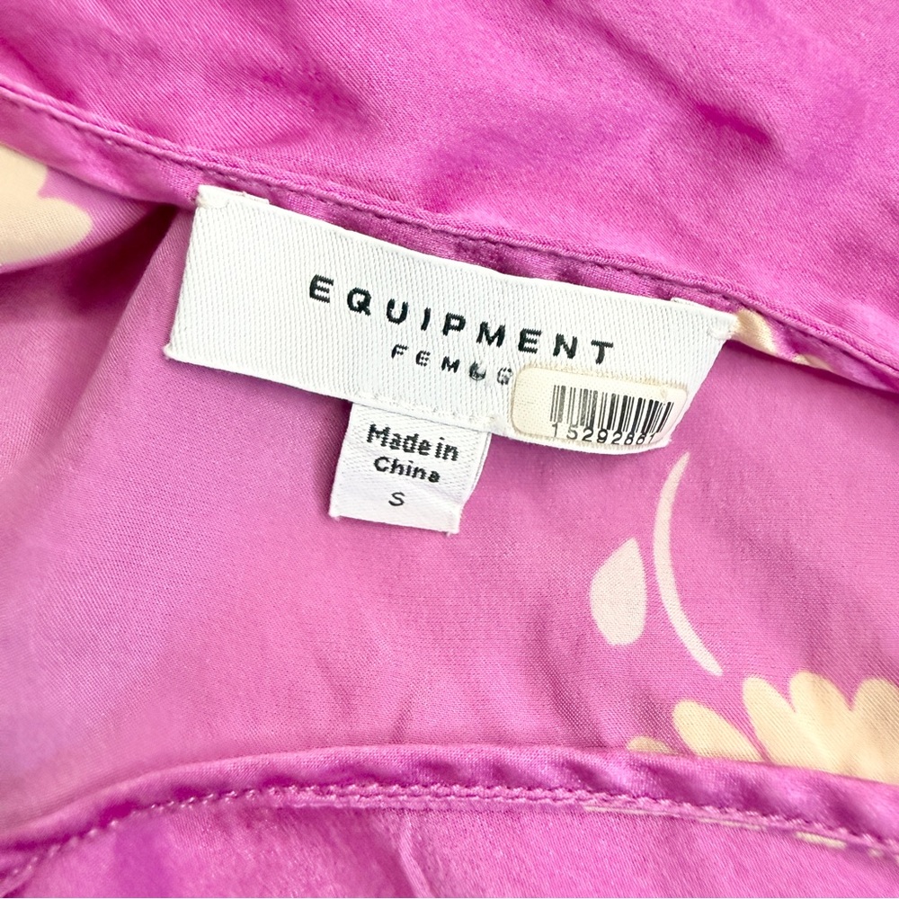 Equipment Fuchsia Floral Sabelia Silk Slip Dress Size Small - Picture 8 of 14